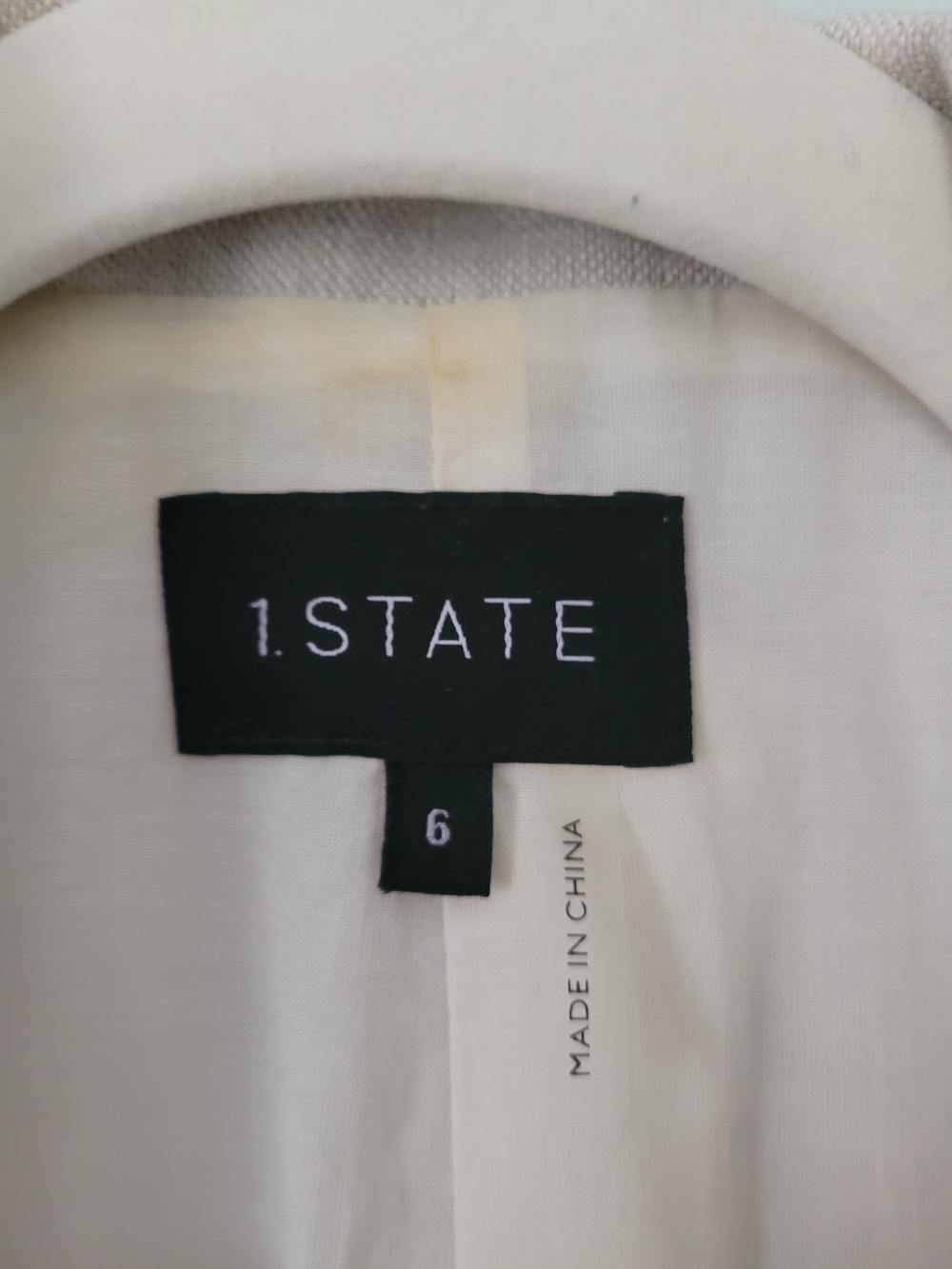 Women's Beige Linen Blend Single-Button Blazer - 1. State - Size 6 - Picture 7 of 8